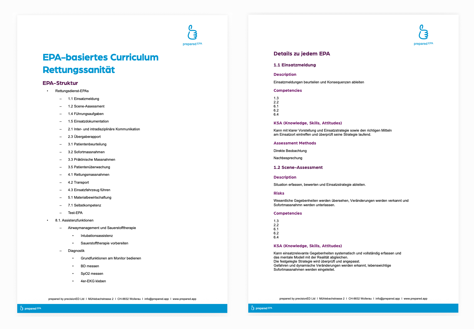 EPA-basiertes Curriculum Rettungssanität